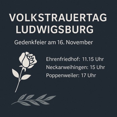 Gedenkveranstaltungen zum Volkstrauertag: Ludwigsburg erinnert an die Opfer von Krieg und Gewalt